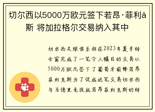切尔西以5000万欧元签下若昂·菲利克斯 将加拉格尔交易纳入其中